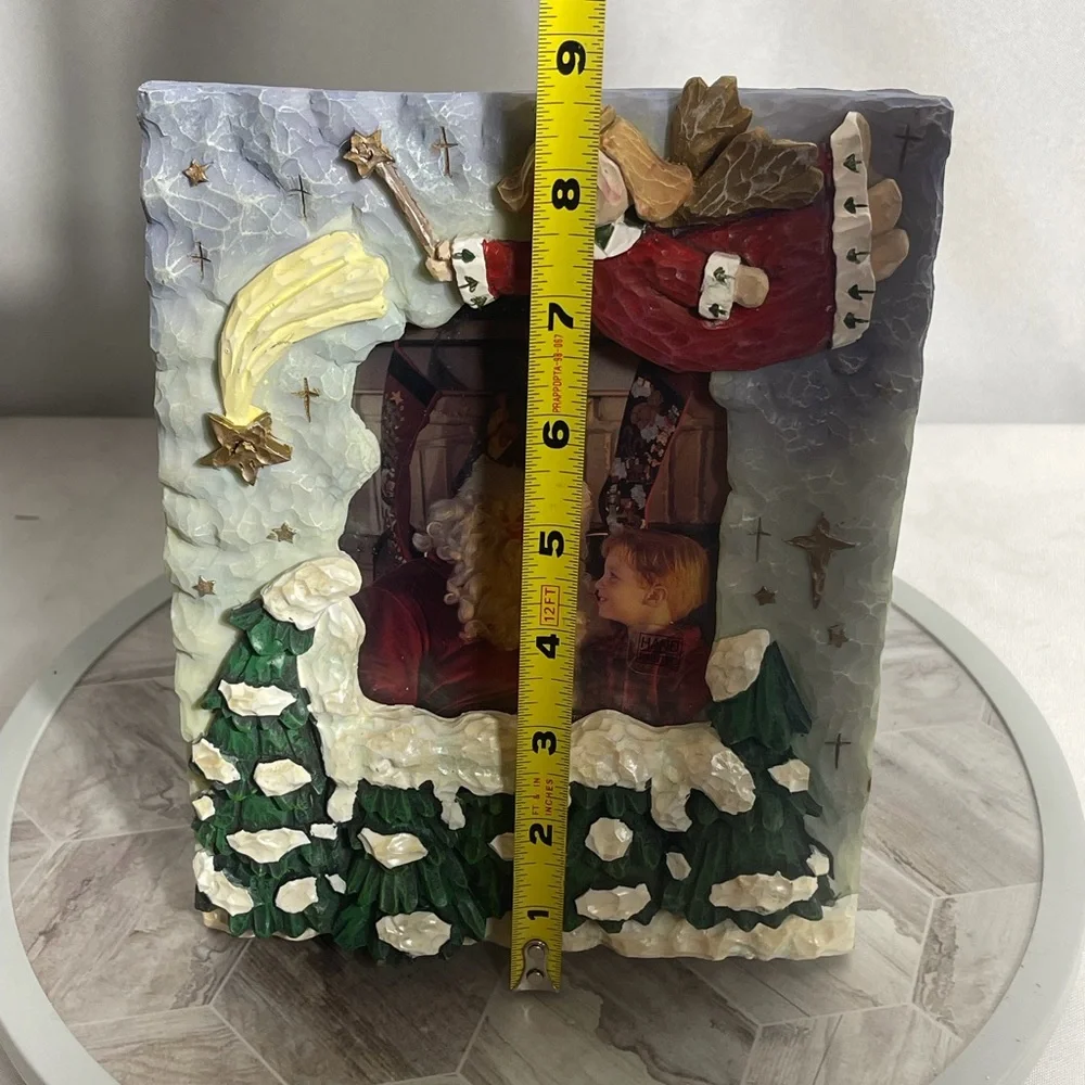 Vintage FIGI Flying Angel Christmas Photo Frame 4x6 Hand Painted 2000